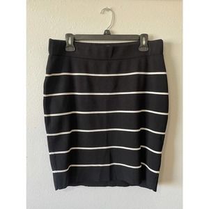 Pencil Skirt Black & White stripe stretchy